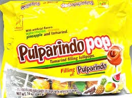 Pulparindo Pop; Tamarind Filled Lollipops (Artificial flavors- WaterMelon, Mango, Pineapple & Tamarind) 19g