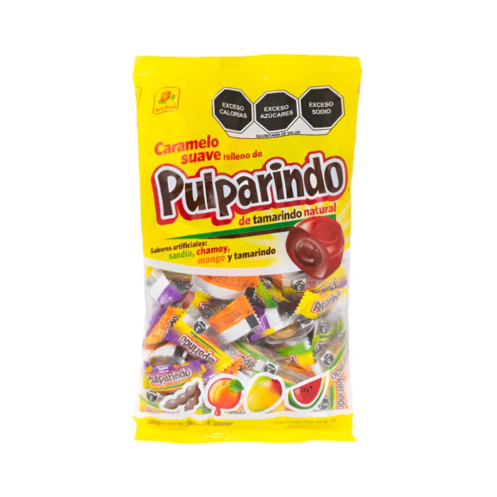 Pulparindo Caramello: Tamarind Filled Hard Candy(Assorted Artificial Flavors) 15g